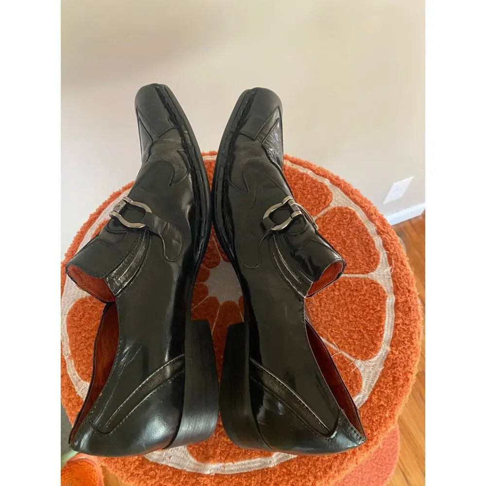 Robert Wayne Black Leather Horsebit Square-Toe Loafers Shoes Size 11